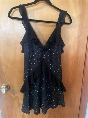 Lush - polka dot mini dress with tie in back
